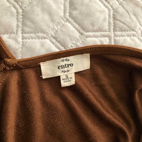 Carmel Brown Boho Sleeveless Dress - Picture 3 of 4